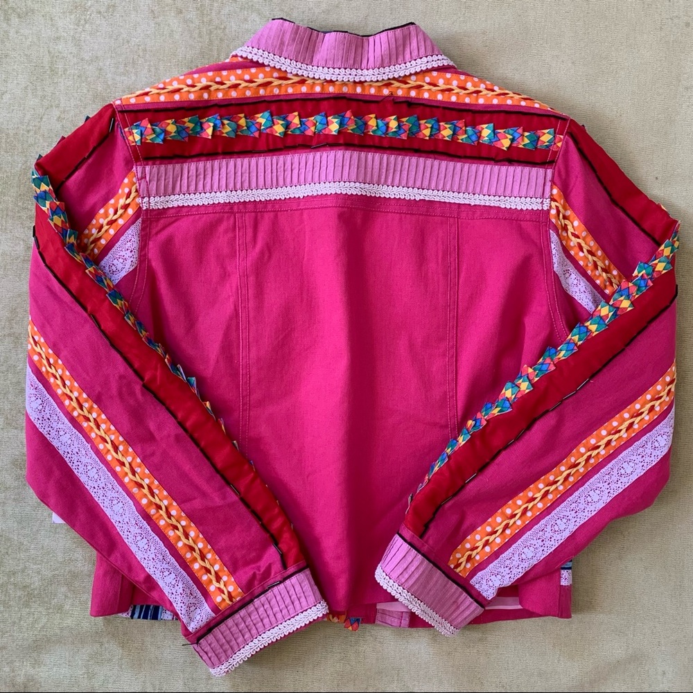 Minnie’s Closet unique pink appliqué jacket - Picture 3 of 3